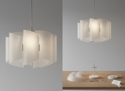 Geometrischer Lampenschirm Modern | Minimalistische Hängelampe für Esstisch & Wohnzimmer | 3D Druck Leuchte | Geschenk zum Einzug