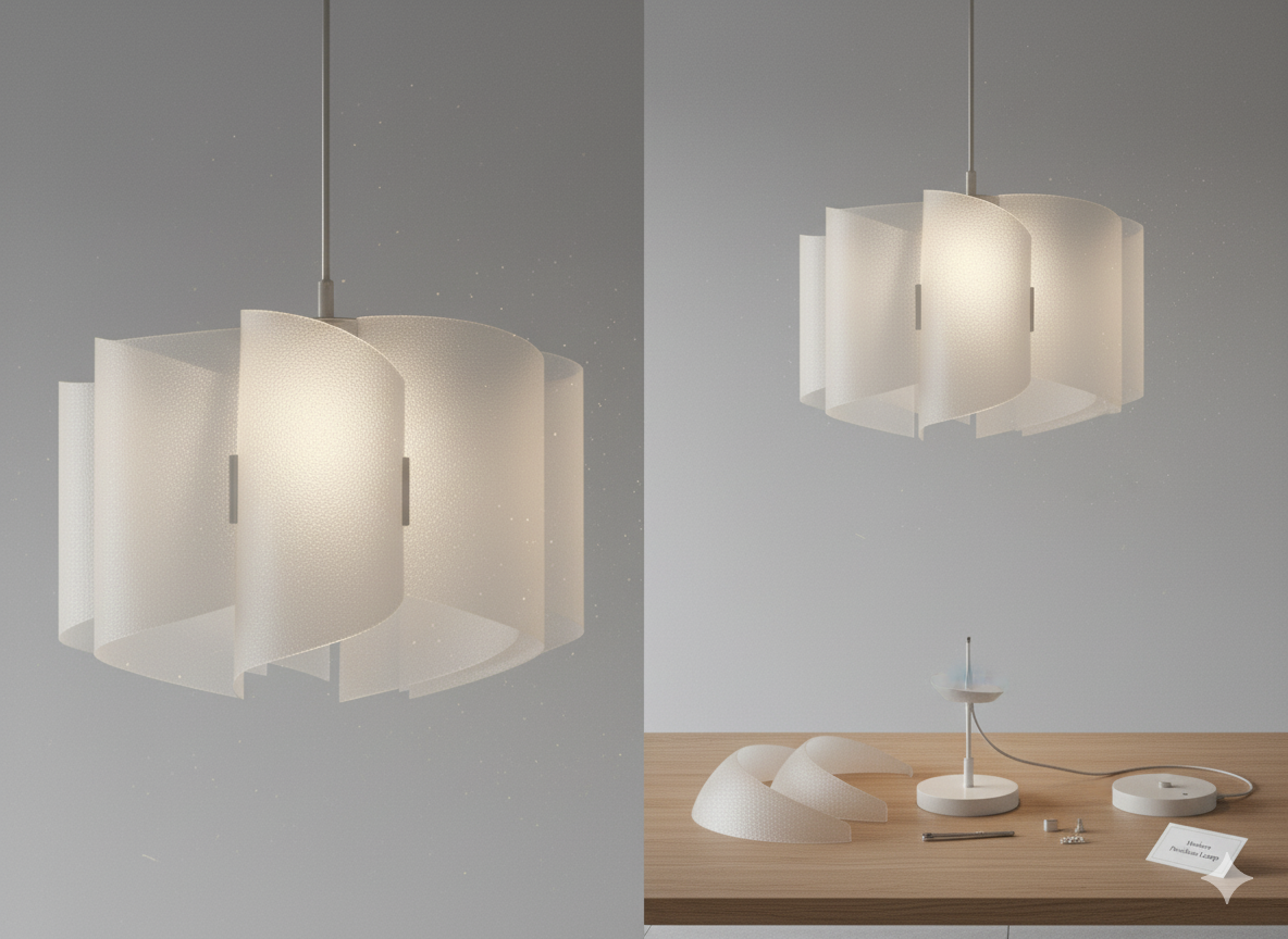 Geometrischer Lampenschirm Modern | Minimalistische Hängelampe für Esstisch & Wohnzimmer | 3D Druck Leuchte  | Geschenk zum Einzug