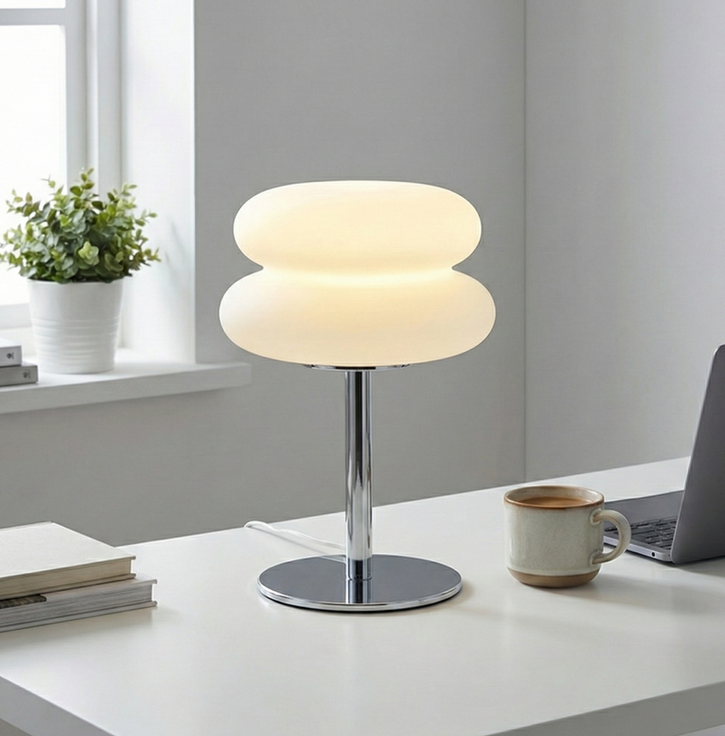 Nordic Cloud Tischleuchte – Dimmbares Design-Licht (Weiß) - USB