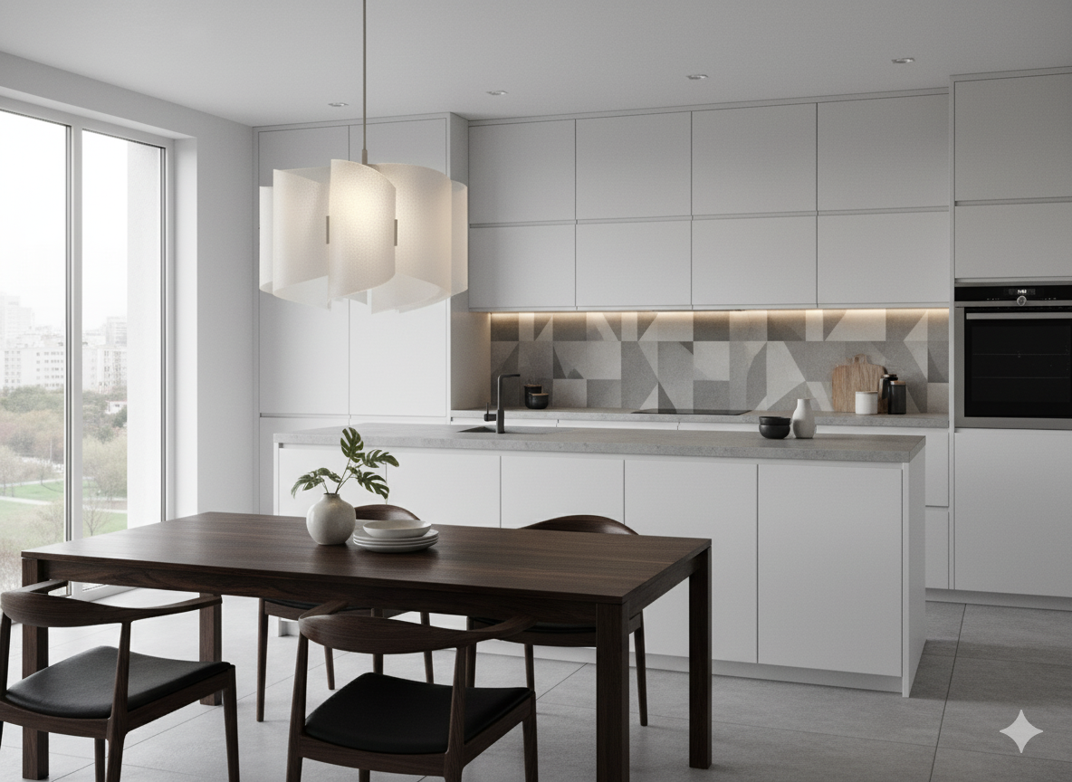 Geometrischer Lampenschirm Modern | Minimalistische Hängelampe für Esstisch & Wohnzimmer | 3D Druck Leuchte  | Geschenk zum Einzug