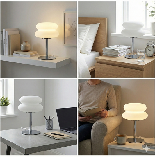 Nordic Cloud Tischleuchte – Dimmbares Design-Licht (Weiß) - USB